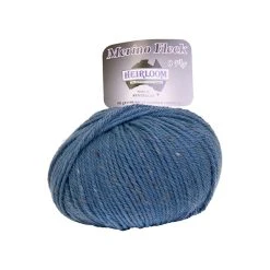 Heirloom Merino Fleck 8ply Crochet & Knitting Yarn, Denim Fleck- 50g Wool Yarn