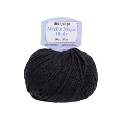 Heirloom Merino Magic 10ply Crochet & Knitting Yarn, Raven- 50g Wool Yarn