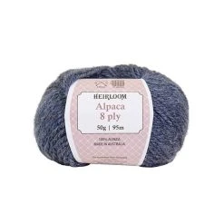 Heirloom 8ply Crochet & Knitting Yarn, Storm Grey- 50g Alpaca Yarn