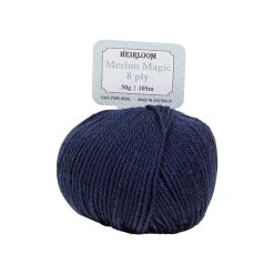 Heirloom Merino Magic 8ply Crochet & Knitting Yarn, Ink- 50g Wool Yarn