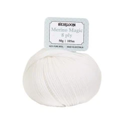 Heirloom Merino Magic 8ply Crochet & Knitting Yarn, Igloo- 50g Wool Yarn