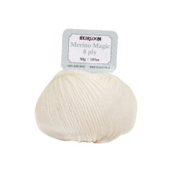 Heirloom Merino Magic 8ply Crochet & Knitting Yarn, Magnolia- 50g Wool Yarn