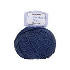 Heirloom Merino Magic 10ply Crochet & Knitting Yarn, Denim- 50g Wool Yarn