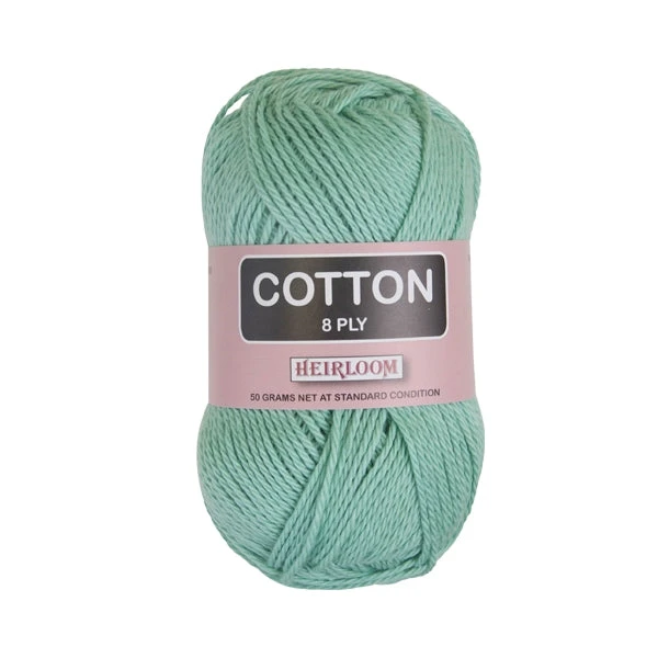 Heirloom 8ply Crochet & Knitting Yarn, Green- 50g Cotton Yarn