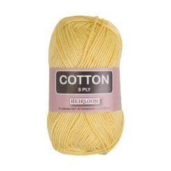 Heirloom 8ply Crochet & Knitting Yarn, Daffodil- 50g Cotton Yarn