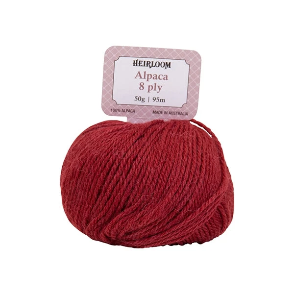 Heirloom 8ply Crochet & Knitting Yarn, Blood Moon- 50g Alpaca Yarn