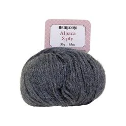 Heirloom 8ply Crochet & Knitting Yarn, Asphalt- 50g Alpaca Yarn