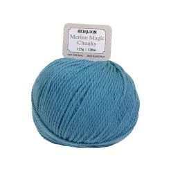 Heirloom Merino Magic Chunky 16ply Crochet & Knitting Yarn, Nileblue- 125g Wool Yarn