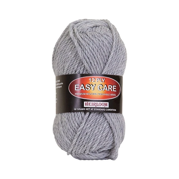 Heirloom Easy Care 12ply Crochet & Knitting Yarn, Silver- 50g Wool Yarn
