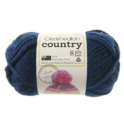 Cleckheaton Country 8ply Crochet & Knitting Yarn, Navy- 50g Wool Yarn