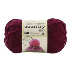 Cleckheaton Country 8ply Crochet & Knitting Yarn, Maroon- 50g Wool Yarn