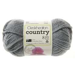 Cleckheaton Country 8ply Crochet & Knitting Yarn, Fog- 50g Wool Yarn