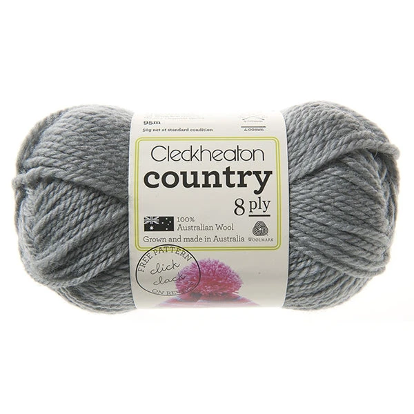 Cleckheaton Country 8ply Crochet & Knitting Yarn, Fog- 50g Wool Yarn