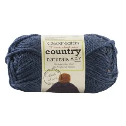 Cleckheaton Country Naturals 8ply Crochet & Knitting Yarn, Denim- 50g Wool Acrylic Viscose Yarn