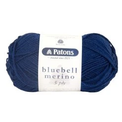 Patons Bluebell Merino 5ply Crochet & Knitting Yarn, Junior Navy- 50g Merino Wool Yarn