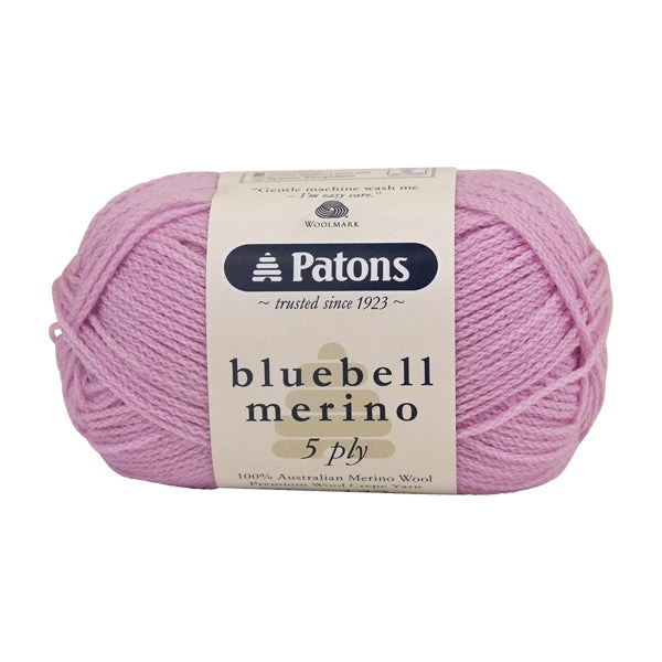 Patons Bluebell Merino 5ply Crochet & Knitting Yarn, Pink Satin- 50g Merino Wool Yarn