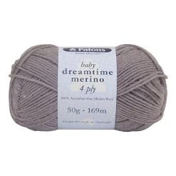 Patons Dreamtime Merino 4ply Crochet & Knitting Yarn, Silver- 50g Merino Wool Yarn