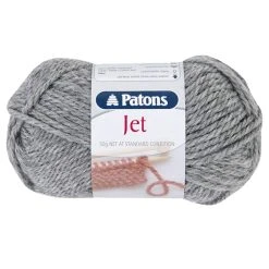 Patons Jet Yarn 12ply Crochet & Knitting Yarn, Silver- 50g Wool Alpaca Yarn