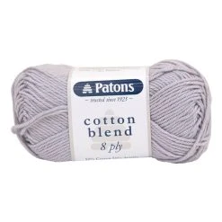 Patons Cotton Blend 8ply Crochet & Knitting Yarn, Lunar Rock- 50g Cotton Acrylic Yarn
