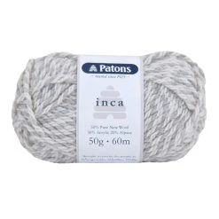 Patons Inca Yarn 14ply Crochet & Knitting Yarn, Silver Twist- 50g Wool Acrylic Alpaca Yarn