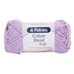 Patons Cotton Blend 8ply Crochet & Knitting Yarn, Mauve- 50g Cotton Acrylic Yarn