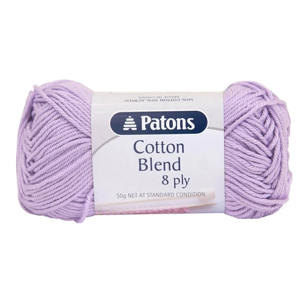 Patons Cotton Blend 8ply Crochet & Knitting Yarn, Mauve- 50g Cotton Acrylic Yarn