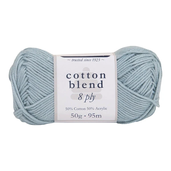 Patons Cotton Blend 8ply Crochet & Knitting Yarn, Poolside Blue- 50g Cotton Acrylic Yarn