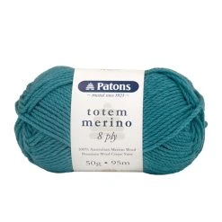 Patons Totem Merino 8ply Crochet & Knitting Yarn, Jade- 50g Merino Wool Yarn
