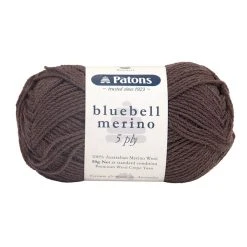Patons Bluebell Merino 5ply Crochet & Knitting Yarn, Brown- 50g Merino Wool Yarn