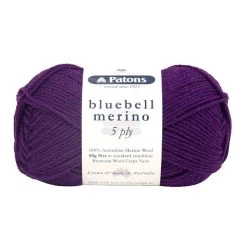 Patons Bluebell Merino 5ply Crochet & Knitting Yarn, Purple Haze- 50g Merino Wool Yarn