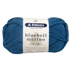 Patons Bluebell Merino 5ply Crochet & Knitting Yarn, Scuba Blue- 50g Merino Wool Yarn