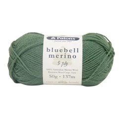 Patons Bluebell Merino 5ply Crochet & Knitting Yarn, Shamrock- 50g Merino Wool Yarn