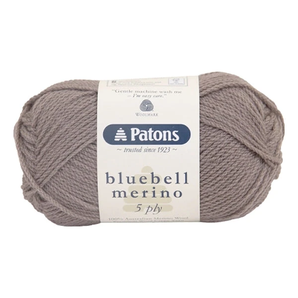 Patons Bluebell Merino 5ply Crochet & Knitting Yarn, Mouse Brown- 50g Merino Wool Yarn