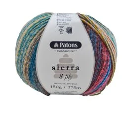 Patons Sierra Crochet & Knitting Yarn 8 Ply, Nevada- 150g Acrylic Wool Yarn Blend Yarn