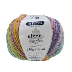 Patons Sierra Crochet & Knitting Yarn 8 Ply, Gold Rush- 150g Acrylic Wool Yarn Blend Yarn