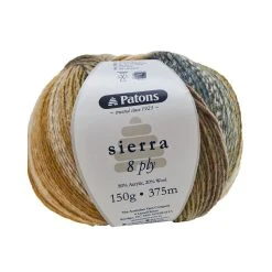 Patons Sierra Crochet & Knitting Yarn 8 Ply, Alpine View- 150g Acrylic Wool Yarn Blend Yarn