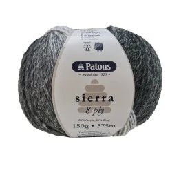 Patons Sierra Crochet & Knitting Yarn 8 Ply, Granite Peak- 150g Acrylic Wool Yarn Blend Yarn