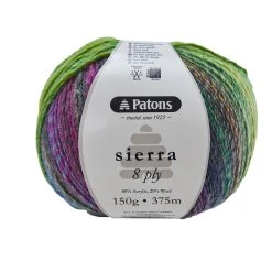 Patons Sierra Crochet & Knitting Yarn 8 Ply, Prairie- 150g Acrylic Wool Yarn Blend Yarn