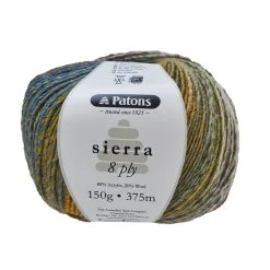 Patons Sierra Crochet & Knitting Yarn 8 Ply, Drift- 150g Acrylic Wool Yarn Blend Yarn