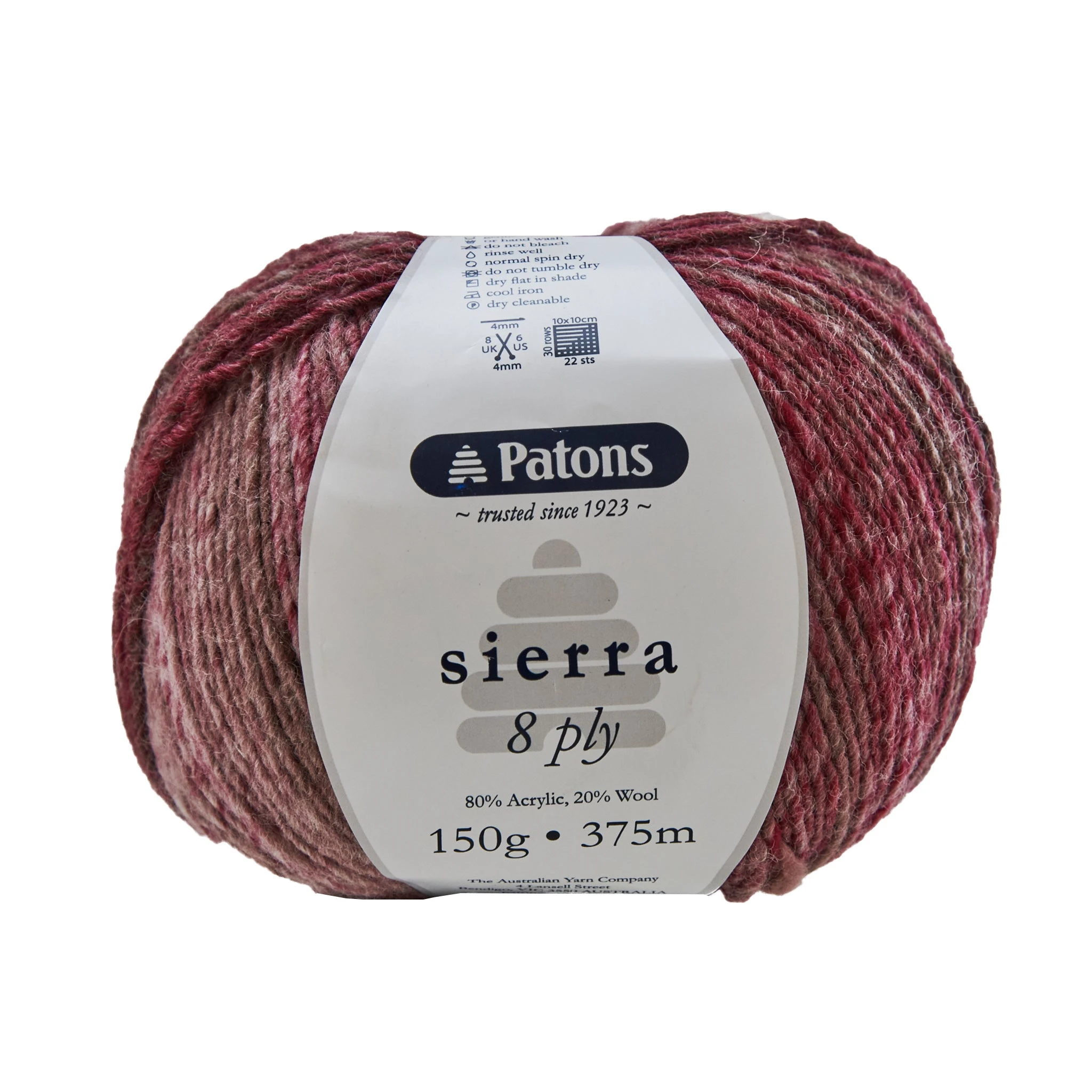 Patons Sierra Crochet & Knitting Yarn 8 Ply, Red Spirit- 150g Acrylic Wool Yarn Blend Yarn