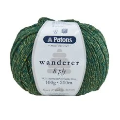 Patons Wanderer Crochet & Knitting Yarn 8 Ply, Scrubland- 100g Corriedale Wool Yarn