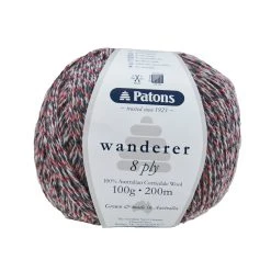 Patons Wanderer Crochet & Knitting Yarn 8 Ply, Outback- 100g Corriedale Wool Yarn