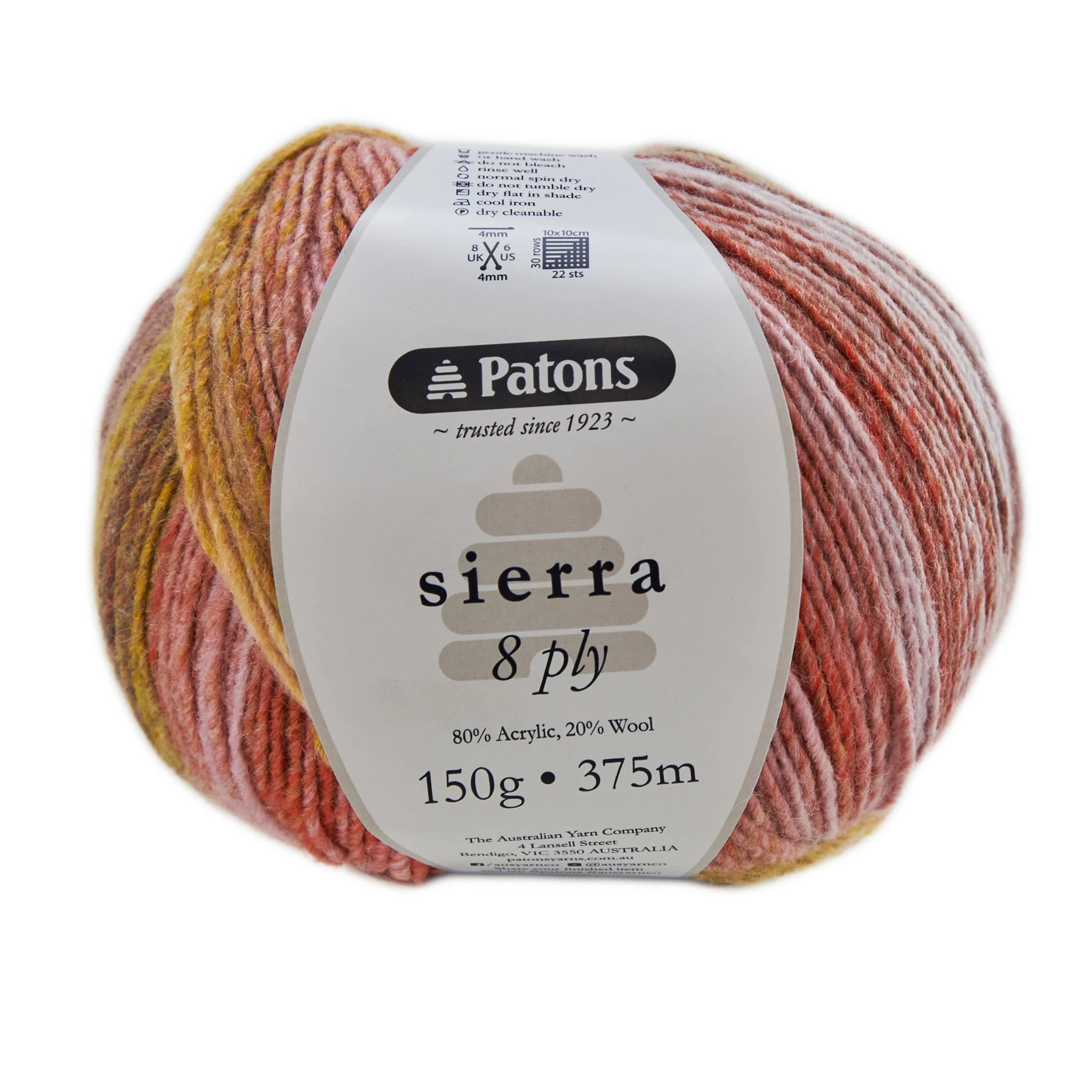 Patons Sierra Crochet & Knitting Yarn 8 Ply, Arizona- 150g Acrylic Wool Yarn Blend Yarn