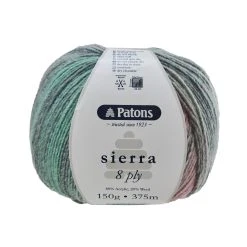 Patons Sierra Crochet & Knitting Yarn 8 Ply, Desert Bloom- 150g Acrylic Wool Yarn Blend Yarn