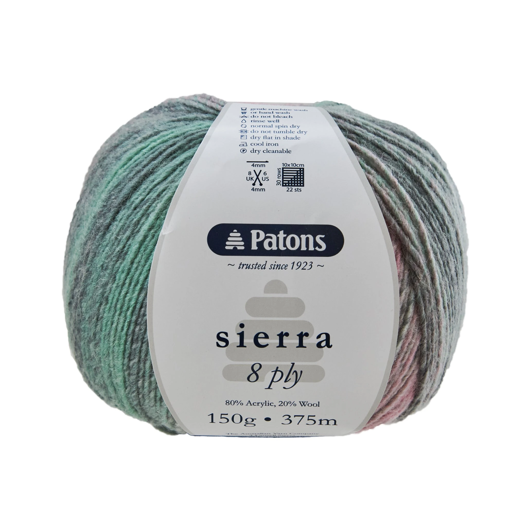 Patons Sierra Crochet & Knitting Yarn 8 Ply, Desert Bloom- 150g Acrylic Wool Yarn Blend Yarn