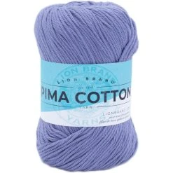 Lion Brand Pima Cotton Crochet & Knitting Yarn, Rain Cloud- 100% Cotton Yarn 85g