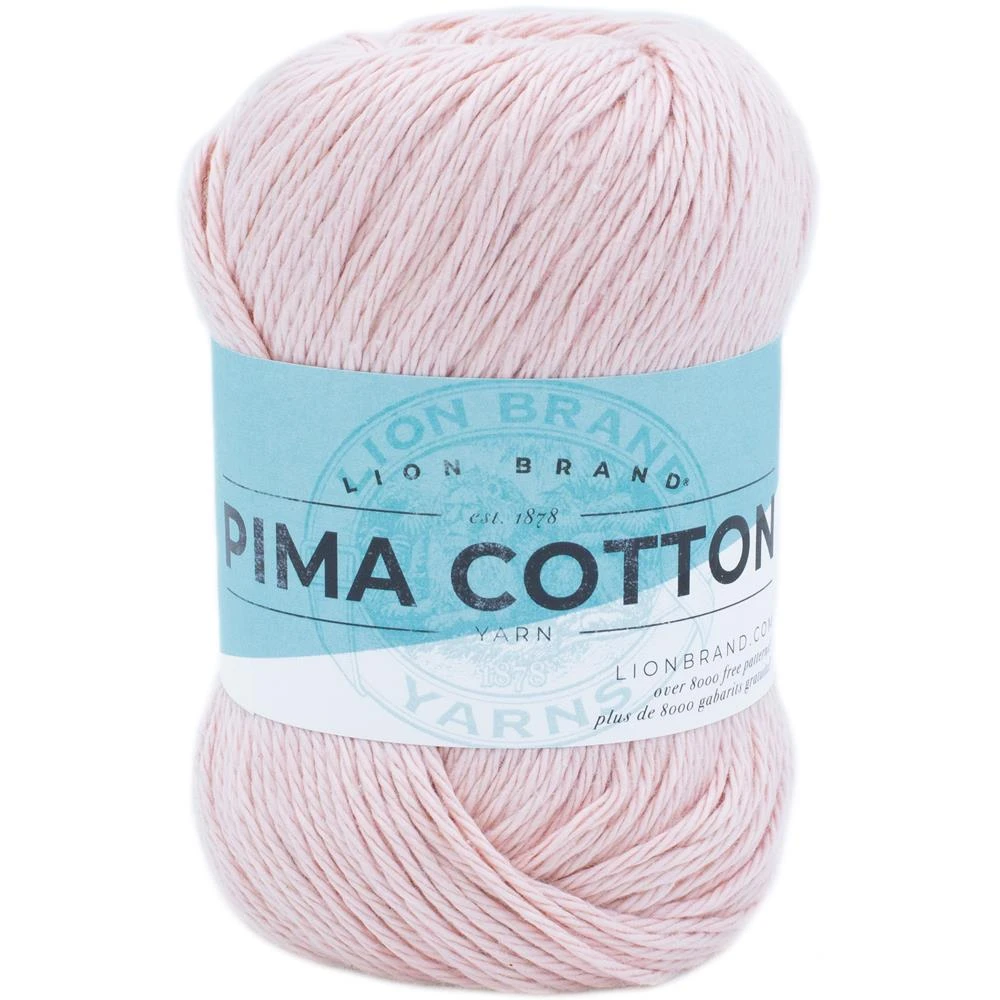 Lion Brand Pima Cotton Crochet & Knitting Yarn, Mademoiselle- 100% Cotton Yarn 85g