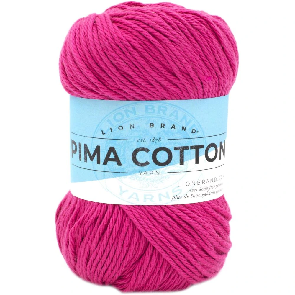 Lion Brand Pima Cotton Crochet & Knitting Yarn, Caberet- 100% Cotton Yarn 85g