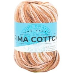 Lion Brand Pima Cotton Crochet & Knitting Yarn, Auburn- 100% Cotton Yarn 85g