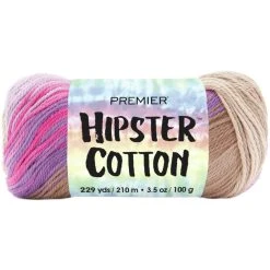 Premier® Premier Hipster Crochet & Knitting Yarn, Berry Rumble- 100g Cotton Yarn